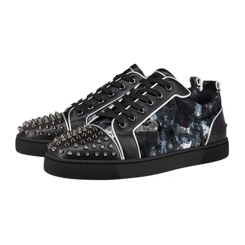 Giày Christian Louboutin - Giày Sneaker Nam Christian Louboutin Louis Flat Calf Low Top In Black Leather 1240443B750 Màu Đen Size 40 - Vua Hàng Hiệu