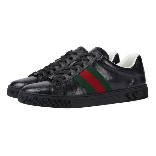 Giày Sneaker Nam Gucci Ace Crystal Monogram In Black 760775FACRF/1163 Màu Đen