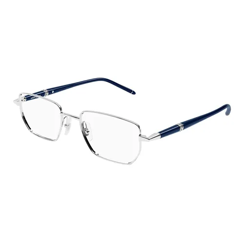 Kính Mắt Cận Montblanc Eyeglasses MB0347O 002 Màu Bạc/Xanh
