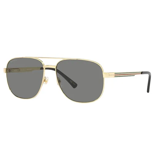 Kính Mát Nam Gucci Sunglasses GG1223S 002 Màu Xám/Vàng