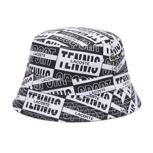 Mũ Lacoste Bucket Hat Both Sides Made Of Cotton Material With Printed Pattern RK1487-10 Màu Đen Trắng