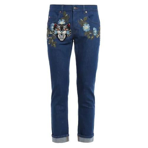 Gucci - Quần Jean Nam Gucci Angry Cat 430368 Màu Xanh Họa Tiết Size 34 - Vua Hàng Hiệu
