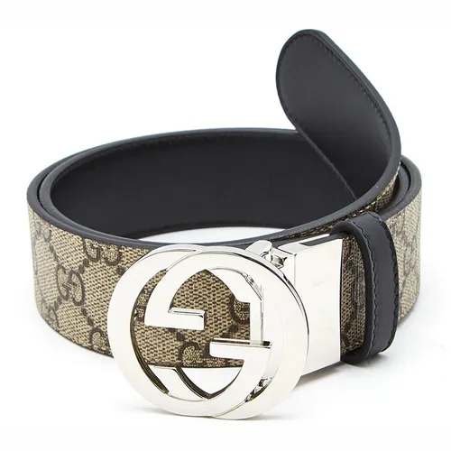 Thắt Lưng Nam Gucci Belts 473030KGDHN9769 Calfskin Màu Be Đen Size 95 - Thắt lưng - Vua Hàng Hiệu