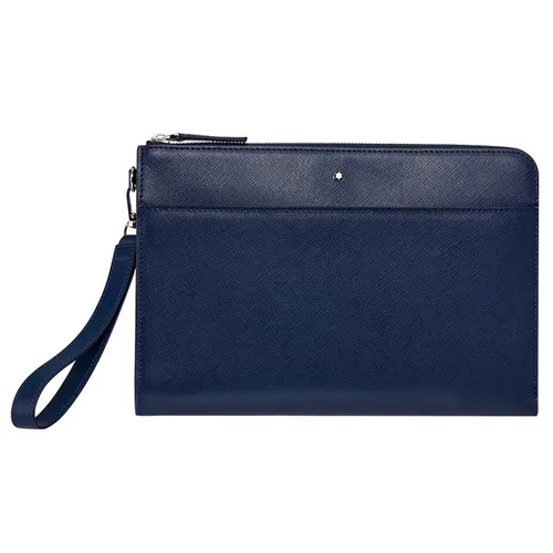 Túi xách Da thật - Túi Cầm Tay Nam Montblanc Man Clutch Bag Màu Xanh Navy - Vua Hàng Hiệu