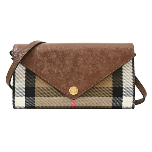 Burberry - Túi Đeo Chéo Burberry Hannah Multi-Card Crossbody Bag Màu Nâu Kẻ - Vua Hàng Hiệu