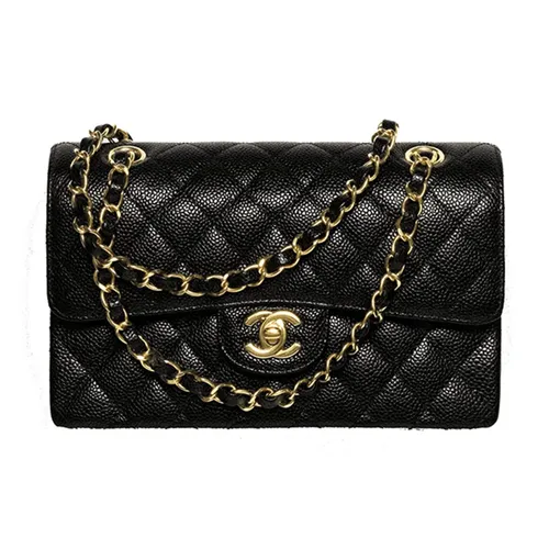 Túi Đeo Chéo Nữ Chanel Grained Calfskin & Gold Tone Metal Small Classic Black A01113 Y01864 C3906 Màu Đen