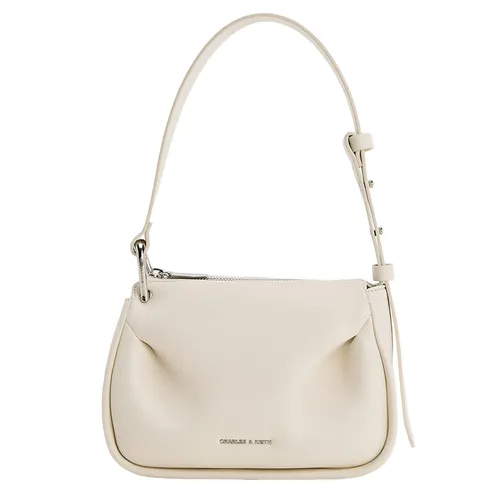 Túi Đeo Chéo Nữ Charles & Keith CNK Lumen Padded Crossbody Bag 80271404 Màu Trắng Kem