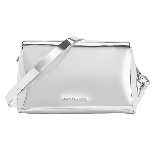 Túi Đeo Chéo Nữ Charles & Keith CNK Matina Metallic Crossbody Bag Silver 80782348 Màu Bạc