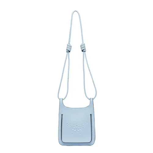 Túi xách MCM - Túi Đeo Chéo Nữ MCM Himmel Hobo In Embossed Logo Leather MWHESAC01CO001 Màu Xanh - Vua Hàng Hiệu
