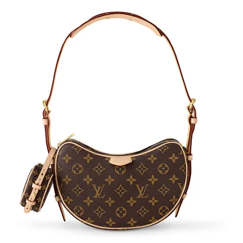 Túi Đeo Vai Nữ Louis Vuitton LV MM Croissant Bag M46828 Màu Nâu Be