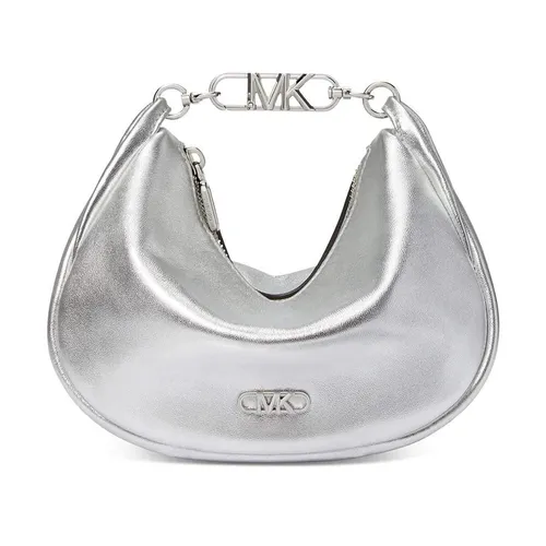 Túi xách - Túi Đeo Vai Nữ Michael Kors MK Kendall Small Metallic Leather Shoulder Bag 32H3S8NC1O Màu Bạc - Vua Hàng Hiệu