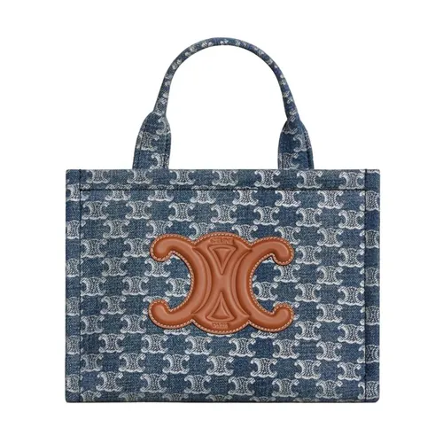 Túi xách Celine - Túi Tote Nữ Celine Small Cabas Thais Denim Màu Xanh - Vua Hàng Hiệu