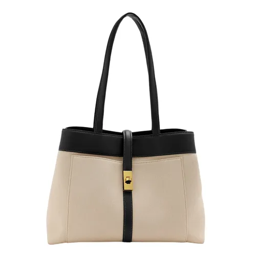 Túi xách - Túi Tote Nữ Pazzion Viridis Handbag 7521BLK00L Màu Đen/Be - Vua Hàng Hiệu