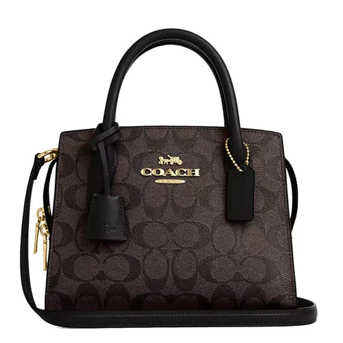 Túi Xách Nữ Coach Andrea Carryall In Signature Canvas CP083 Màu Nâu Đen