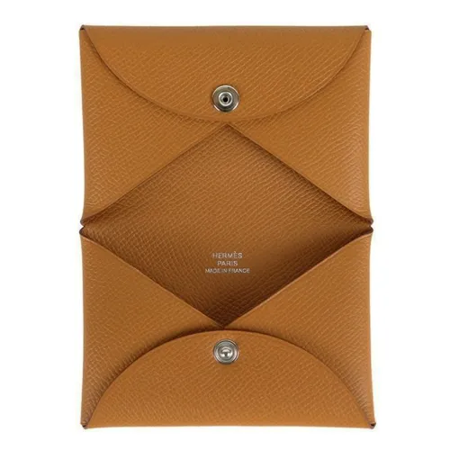 Ví Nữ Hermès Etoupe Chèvre Mysore Calvi Card Holder Palladium Hardware Màu Nâu