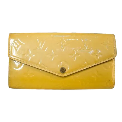 Túi xách Hàng Hiệu Used - Ví Nữ Louis Vuitton LV Monogram Sarah Vernis Portofoyille Bi Fold Wallet Yeallow Màu Vàng - Vua Hàng Hiệu