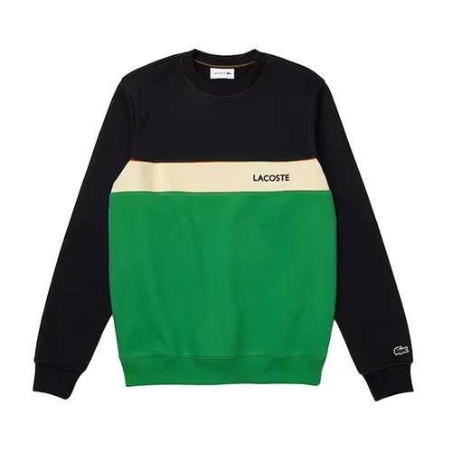 Áo Nỉ Lacoste Men’s Colorblock Piqué Printed Logo Sweatshirt Phối Màu Size S