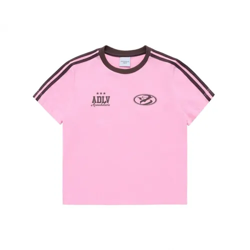 Áo Phông Nữ Acmé De La Vie ADLV Circle Symbol Track Crop T-Shirt Màu Hồng