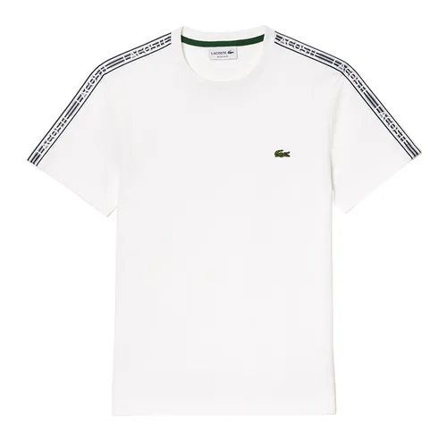 Áo Phông Nam Lacoste Regular Fit Logo Stripe TH5071 - 001 Tshirt Màu Trắng Size 3