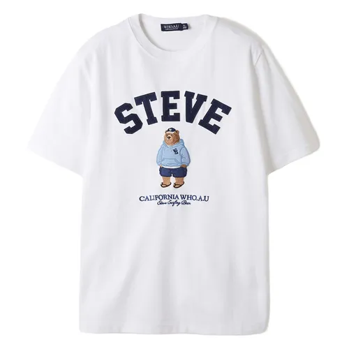 Áo Phông WHOAU Steve Bear Tshirt WHRAE3794U-BG Màu Trắng