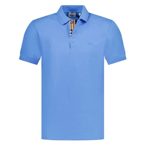 Áo Polo Nam Burberry Eddie With Equestrian Knight Embroidered Vivid Cobalt 8067585 1003 Màu Xanh Size L