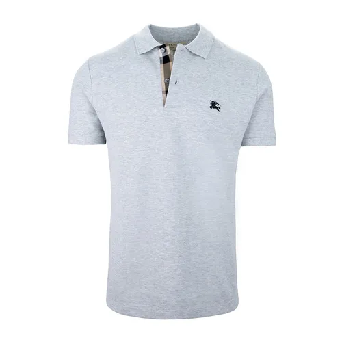 Áo Polo Nam Burberry Oxford Logo Embroidered Polo 8036249 Màu Xám Size XS