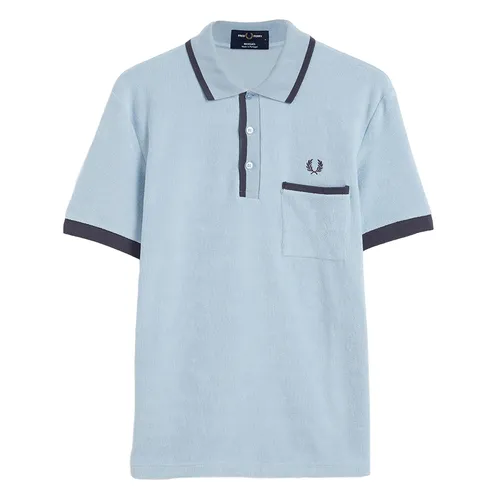Thời trang Fred Perry - Áo Polo Nam Fred Perry Re-Issue Towelling Polo Shirt Màu Xanh Dương Size S - Vua Hàng Hiệu