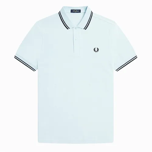 Thời trang Fred Perry - Áo Polo Nam Fred Perry Short Sleeve Twin Tipped Polo Shirt Màu Xanh Da Trời Size S - Vua Hàng Hiệu