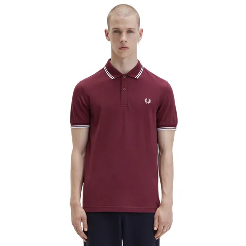 Thời trang Fred Perry - Áo Polo Nam Fred Perry Twin Tipped M3600 - 122 Màu Đỏ Đô Size S - Vua Hàng Hiệu