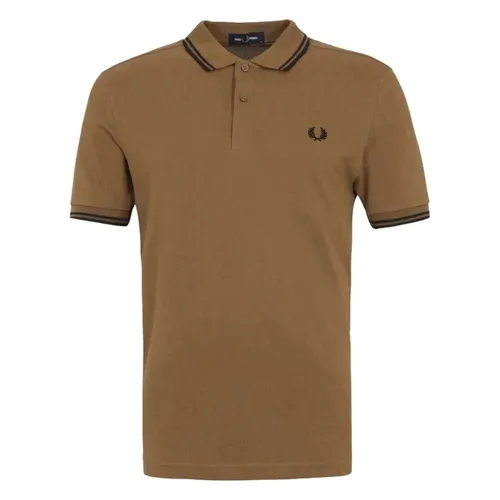 Thời trang Fred Perry - Áo Polo Nam Fred Perry Twin Tipped Polo Shirt Màu Nâu Size S - Vua Hàng Hiệu