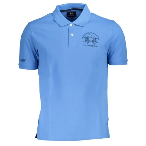 Áo Polo Nam La Martina Shirt XMP003-PK031_AZZURRO_07033 Màu Xanh Blue Size S