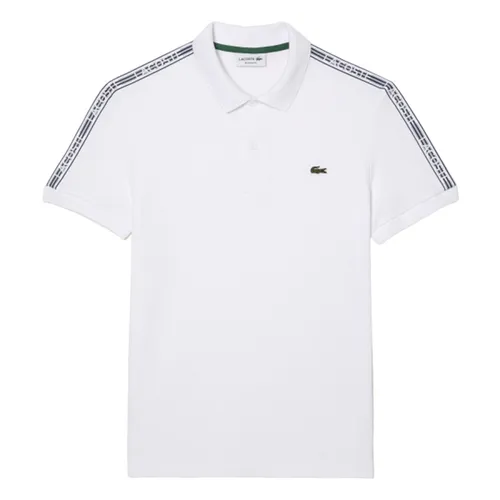 Thời trang Lacoste - Áo Polo Nam Lacoste Men's Regular Fit Logo Stripe Stretch Cotton PH5075 001 Màu Trắng Size 2 - Vua Hàng Hiệu