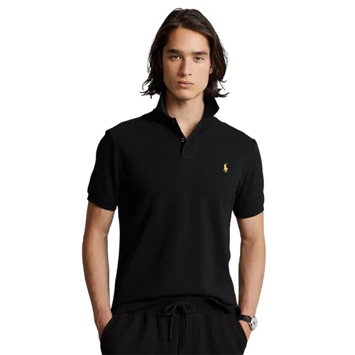 Áo Polo Nam Ralph Lauren Slim Fit Plaid-Trim Mesh 327001 - BLK Màu Đen Size S