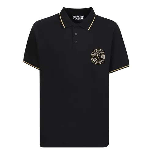 Áo Polo Nam Versace Jeans Couture Logo Embroidered Polo Shirt 74GAGT06CJ01T Màu Đen Size XS - Thời trang - Vua Hàng Hiệu
