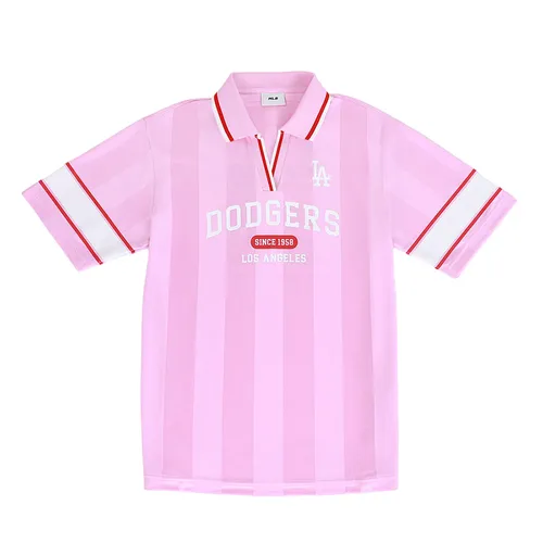 Thời trang - Áo Polo Nữ MLB Varsity Los Angeles Dodgers TShirt 3FTSV1743 07PKP Light Pink Màu Hồng Nhạt - Vua Hàng Hiệu