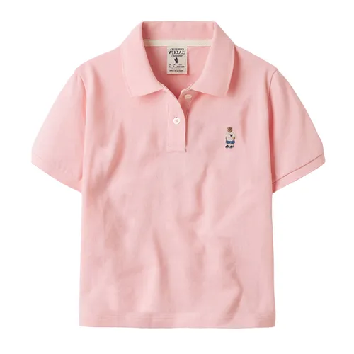WHOAU Áo Polo - Áo Polo Nữ WHOAU Steve Crop WHHAE2421F Màu Hồng - Vua Hàng Hiệu
