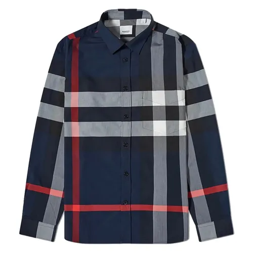 Áo Sơ Mi Nam Burberry Somerton 8018111 Màu Xanh Đen Size S