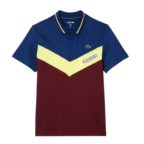 Áo Thun Nam Lacoste Slim Fit Tennis Seamless Effect T-Shirt DH1099.IZF Màu Xanh/Đỏ Size 3