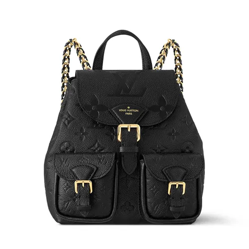 Túi xách Louis Vuitton Balo - Balo Nữ Louis Vuitton LV Backup Monogram Empreinte Leather M47072 Màu Đen - Vua Hàng Hiệu