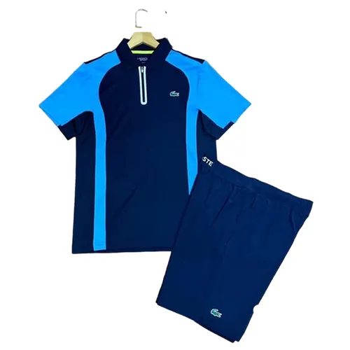 Bộ Quần Áo Cộc Tay Nam Lacoste Men's Sport Ultra Dry GH97061E/ GH6961166 Màu Xanh Đen Size 3