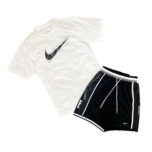 Bộ Quần Áo Cộc Tay Nam Nike Basketball DX0256-010 / FV8399-133 Màu Trắng Đen Size S - Thời trang - Vua Hàng Hiệu