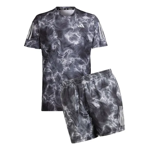 Adidas Nam Xám - Bộ Quần Áo Nam Adidas Own The Run IB6395 - IB6394 Màu Xám Size S - Vua Hàng Hiệu