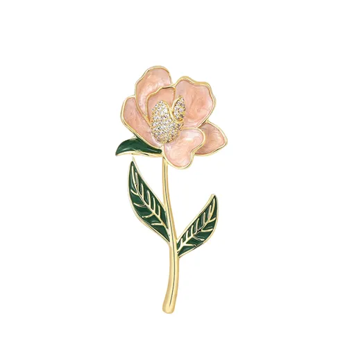 Phụ kiện Vàng hồng - Cài Áo Nữ Meri Coral Rose BR709 Màu Vàng/Hồng - Vua Hàng Hiệu