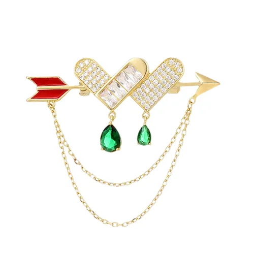 Cài Áo Nữ Meri Cupid's Heart BR710 Màu Vàng Gold