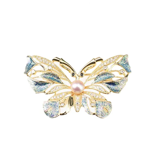 Cài Áo Nữ Meri Fairy Butterfly BR742 Màu Vàng Xanh