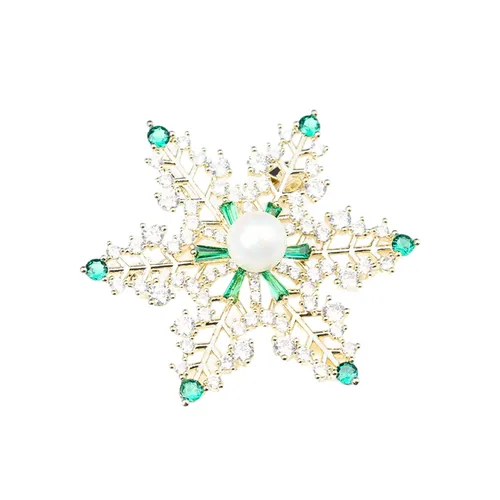 Cài Áo Nữ Meri Icy Blossom BR745 Màu Trắng Xanh