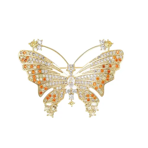 Cài Áo Nữ Meri Monarch Butterfly BR711 Màu Vàng Gold