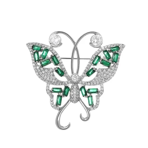 Cài Áo Nữ Meri Shimmering Butterfly BR724 Màu Bạc Xanh - Phụ kiện - Vua Hàng Hiệu
