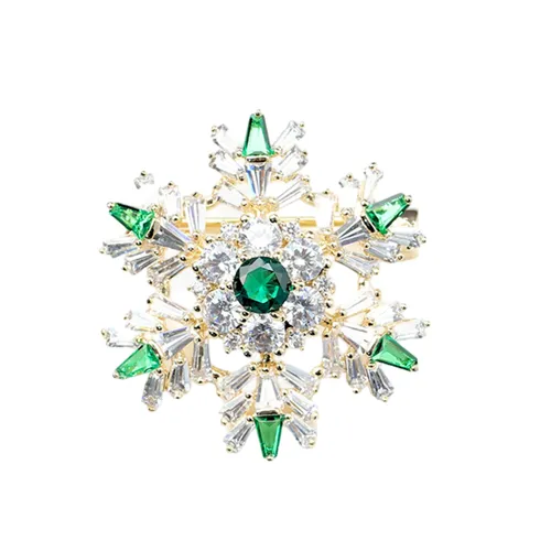 Cài Áo Nữ Meri Snowflake BR744 Màu Trắng Xanh