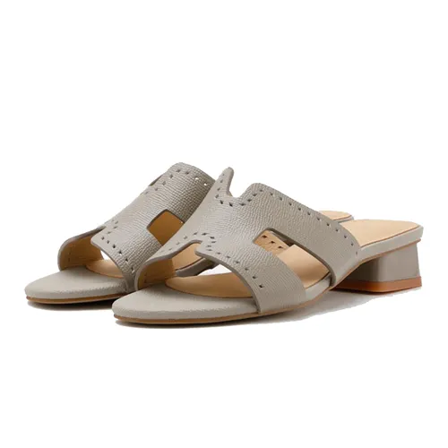 Dép Pazzion - Dép Cao Gót Nữ Pazzion Leanne Caged Sandal Heels 636-1KHA034 Màu Xám Be - Vua Hàng Hiệu